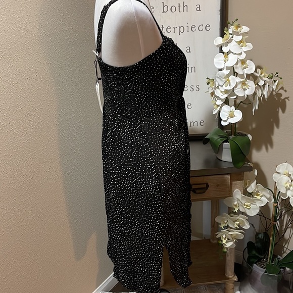 Chic Black Dress with White Dots Sz: L - Picture 4 of 9
